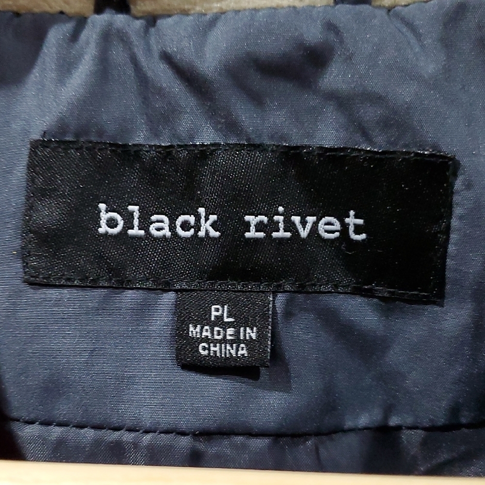 Black Rivet Blue Quilted Vest Lightweight Sleeveless - Picture 2 of 8